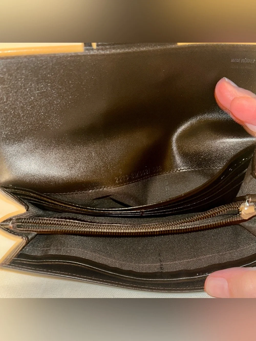 Fendi Brown and Black FF Logo Canvas Clutch with Silver F Buckle - Picture 9 of 10
